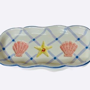 Nautical Gift Seascapes Beach Trinket Tray Plate Accessories Hand Painted